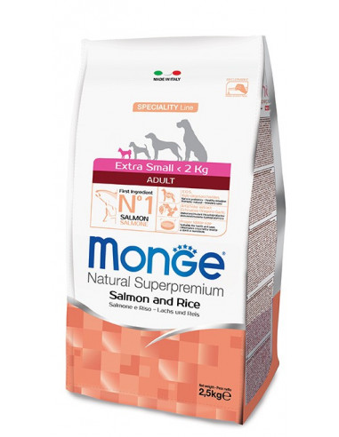 MONGE EX. SMALL ADULT SALMONE RISO KG.2,5 Miglior Prezzo
